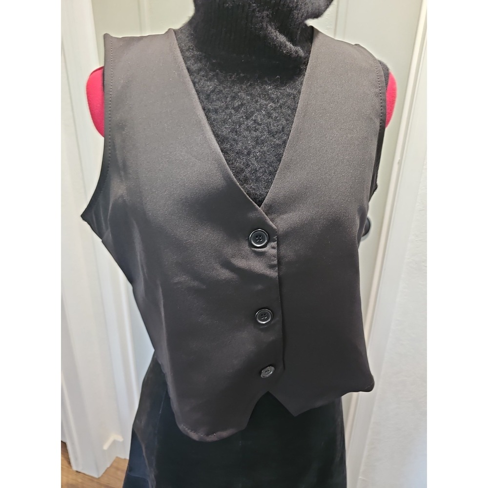 Boohoo NWT Black Tailored Waistcoat Vest US 10